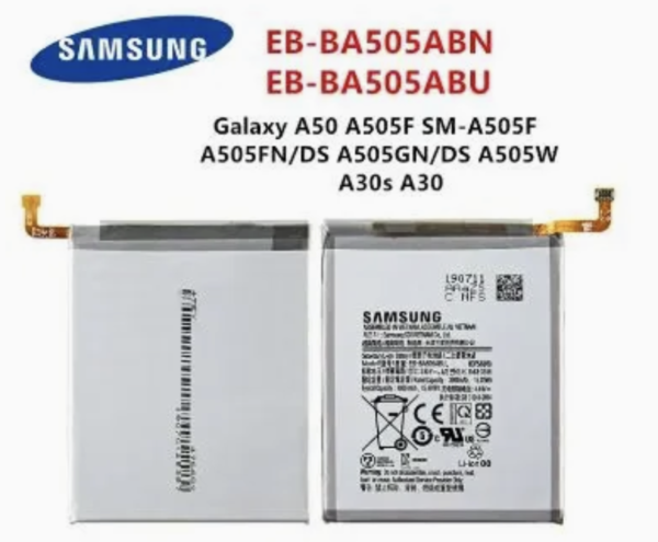 Battery for Samsung Galaxy A30 Also Compatible With A30s / A50 / A50s Model EB-BA505ABU/ABN Original Equipment Manufacturer